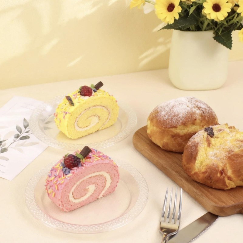 NovaHF 100 Pack 6 Inch Clear Plastic Dessert Plates Disposable,