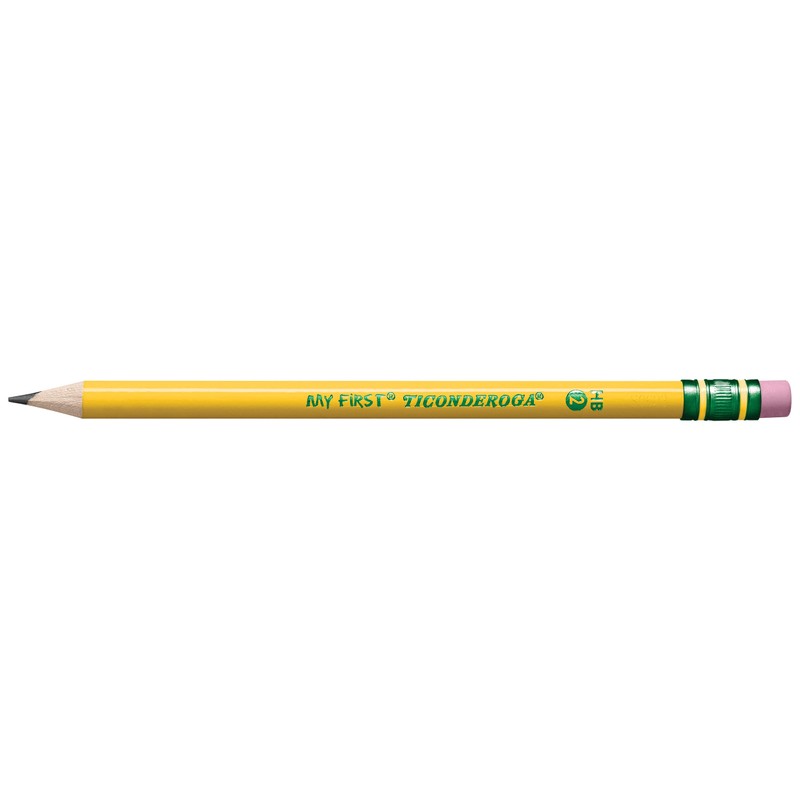 Ticonderoga My First Wood-Cased Pencils, 2 HB Soft, Pre-Sharpened, Yellow,