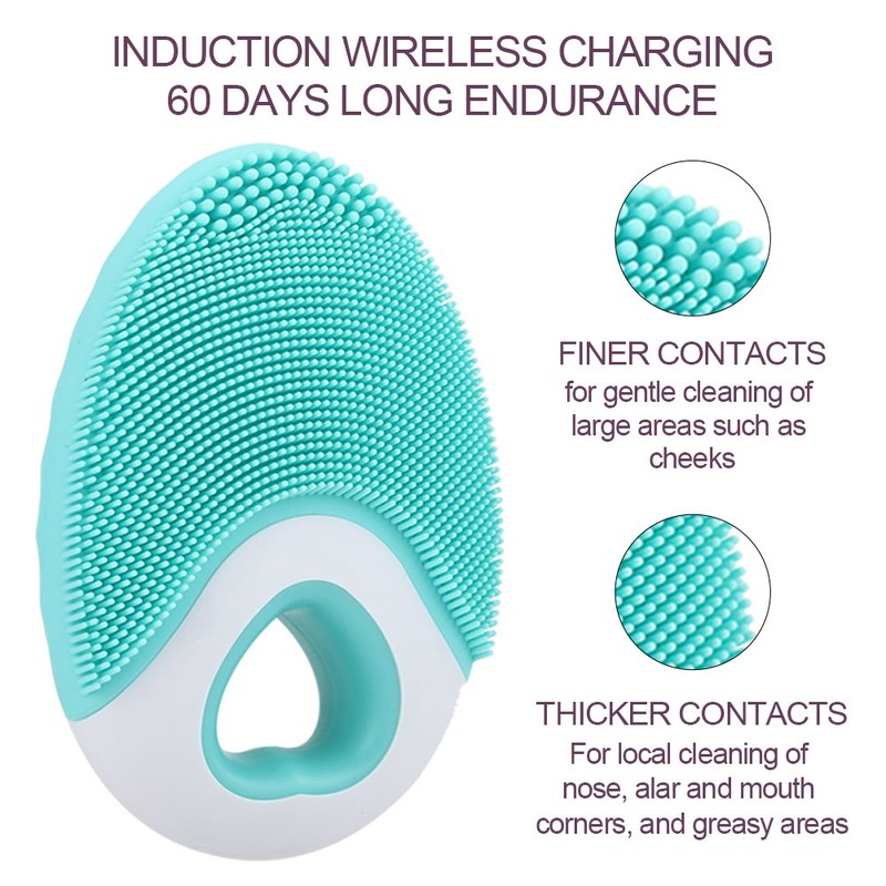 Electric Face Cleansing Brush Silicone Massage Portable Waterproof Ultrasonic Deeply