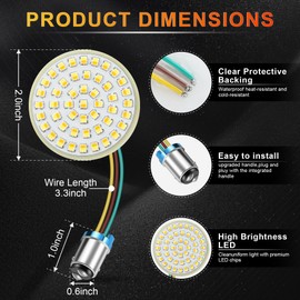 LivTee Extremely Bright Front Turn Signals & Running Switchback LED Lights Panel with 1157 Base Compatible for Harley Dyna Street Glide Road King, Motorcycle Accessories, White/Amber