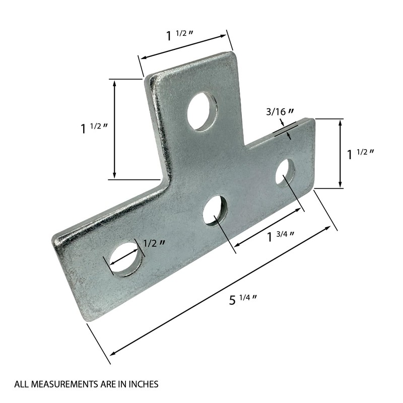 A.A 4 Pack Heavy Duty Electro-Galvanized Steel T Shaped Flat
