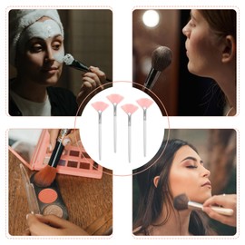 UKCOCO 4pcs Makeup Brushes Chemical Peeling Brushes Soft Makeup Brushes Face Brushes Handle Highlighter Brush Sector Tools Misses Plastic, Nylon, Aluminum