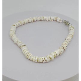 Hawaiian Jewelry All Natural Puka Shell Surfer Twist Barrel Lock Hawaii Anklet