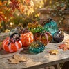 Hand Blown Glass Pumpkin Collectible Figurine Art Glass Pumpkin Paperweight