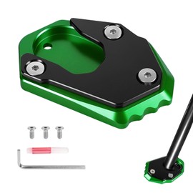 EXLECO Piastra Estensione Cavalletto Laterale Moto, CNC Alu Supporto Cavalletto Moto Accessori per Kawasaki Z650 Z900 Z900RS Z900SE Z1000 Z1000SX Z800 ER-6N ER-6F ZX-6R Ninja 300 650 1000 1000SX Verde