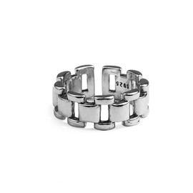 AREUM Ring, Men's, Women's, Chain, U-Shaped, Cool, Ribless, Silver/Gold