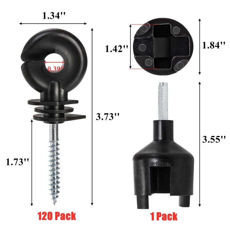 Cididu 120 Pack Electric Fence Insulator, Fence Ring Post Insulator,