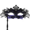 WILOVCOS Womens Masquerade Mask with Stick, Handheld Mardi Gras Mask,Venetian