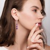 Aprila Women 925 Sterling Silver 3-stone Leverback Drop Dangle Earrings