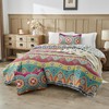 NIUDÉCOR HOME Vibrant Boho Quilt King Size Reversible Bohemian Striped
