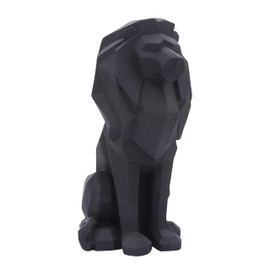 11" Sitting Lion Sculpture - Black Polyresin Decorative Lion Statue for Creative Home or Office Decor - Lion Statue for Trendy Contemporary Room Design