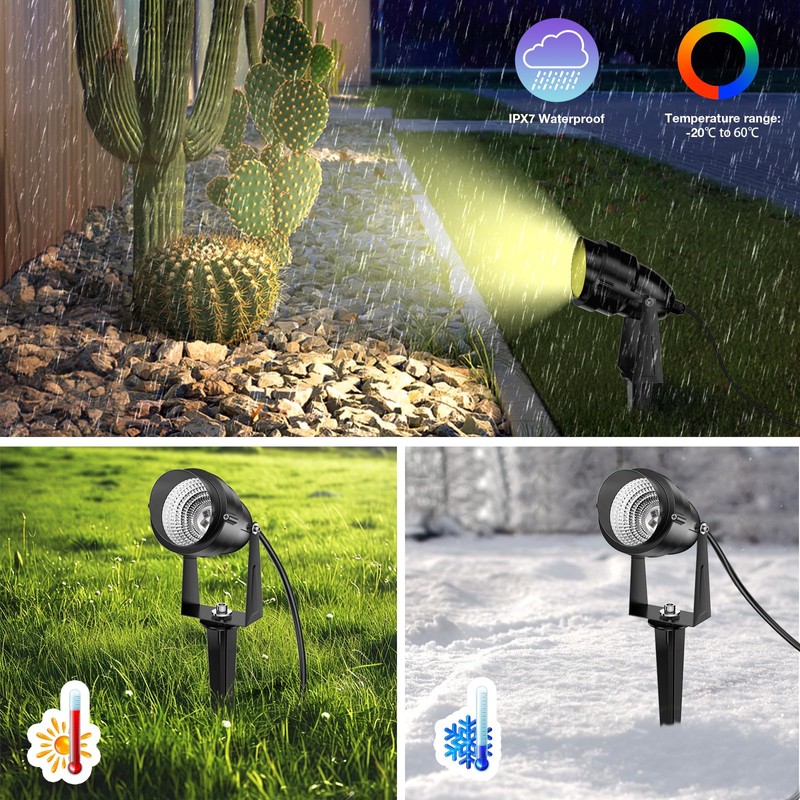 Musuger 1500LM LED High Brightness Outdoor Landscape Lighting 15W RGB