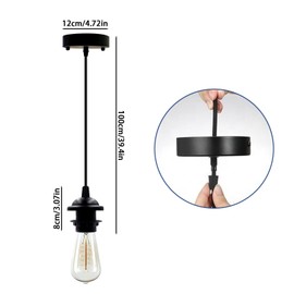WORUIB 2 Pcs Pendant Light Fitting, Black Pendant Light Fitting with 1M Adjustable Cable, Sturdy and Durable,Flex Cable Ceiling Rose, Industrial Style Ceiling Pendants Fittings(Black)