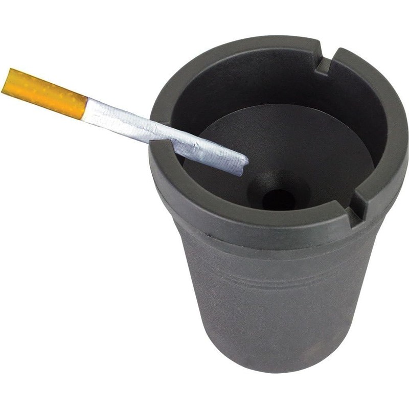 Small Bucket Ashtray, Pack of 2 - Black Plastic, Ideal