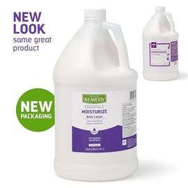 Medline Remedy Essentials Loción corporal hidratante (botella de 1 galón), 1 unidad, aroma fresco, hidratante, no grasa, para piel seca, hipoalergénica, hombres, mujeres, ancianos