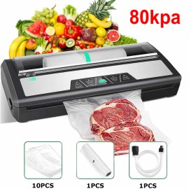 GLADTOP 80Kpa Commercial Vacuum Sealer Machine Seal Meal Food Saver +20*200cm Roll Bags