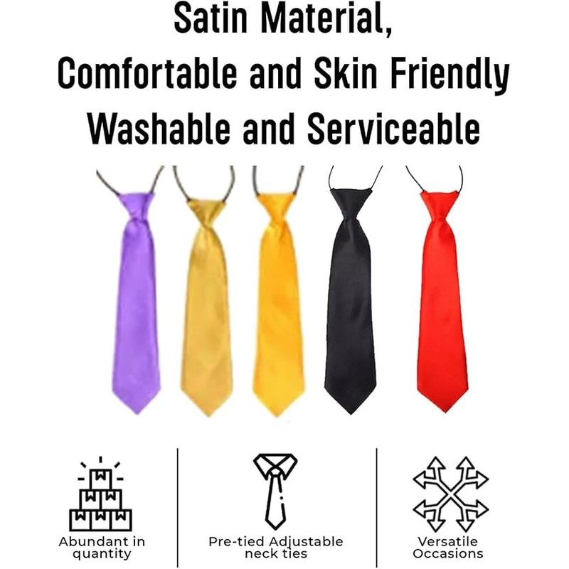 AAMERA Kids Elastic Neckties, Toddlers, Boys, Girls, Preschoolers, Weddings, Birthdays,