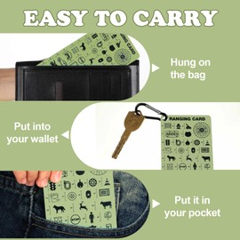 Kingdder Range Card for Shooting in Mils and Yards North American Dope Card with Keychain Tactical Sniper Accessory for Long-Range Precision