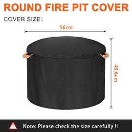 Protective Cover for Solo Stove, Round Fire Pit Cover for Outdoor Use, UV Resistant, Smokeless Fabric Fire Basket, Fire Pit Cover (Bonfire - 56D x 41H)