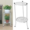 50cm Double Layer Plant Stand Iron Multifunctional Flower Rack Flower