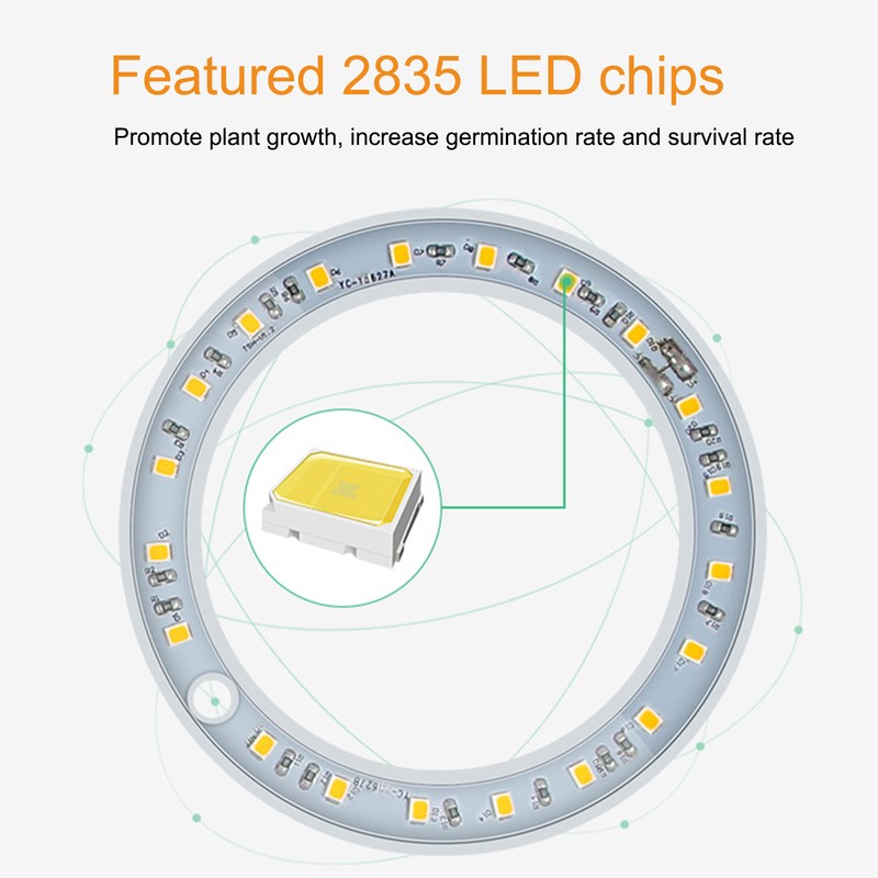 LED Plant Grow Light 5 Dimmable Modes 4 Head Timing