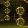 2 Pack Christmas Ball Light, 12IN Foldable Metal Sphere Lights,