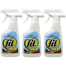 Fit Organic: Produce Wash, Fruit and Vegetable Cleaner, All Natural Insecticide and Wax Remover-12 oz Spray pack of 3