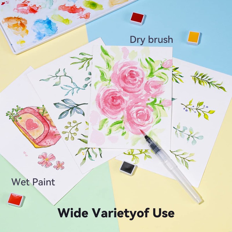 MeiLiang Solid Watercolor Set with Brush (36 Colors) Palette Gum