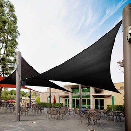 Royal Shade 27' x 27' x 27' Black Triangle Sun Shade Sail Order to Make RSTAPRT12, UPF50+ 95% UV Blockage, 200GSM Commercial Standard Heavy Duty, 3 Years Warranty (We Make Custom Size)