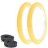 Pair of All Yellow Bicycle PRO+ BMX Tires W/Heavy Duty