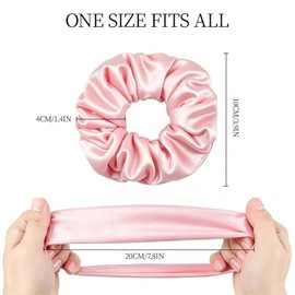 40 pzs de Círculos de Cabello Satinado, Bandas de Pelo de Satén para Mujeres, Diadema Elástica Grande para Niñas, Scrunchies de Satén, Ligas Satinadas