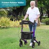 Foldable Rollator Walker with 10” Front Rubber Wheels, All-Terrain Rollator