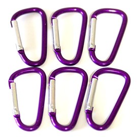 100pcs Aluminum D Shaped Carabiner Belt Clip 1-7/8" Key Chains - Purple Color