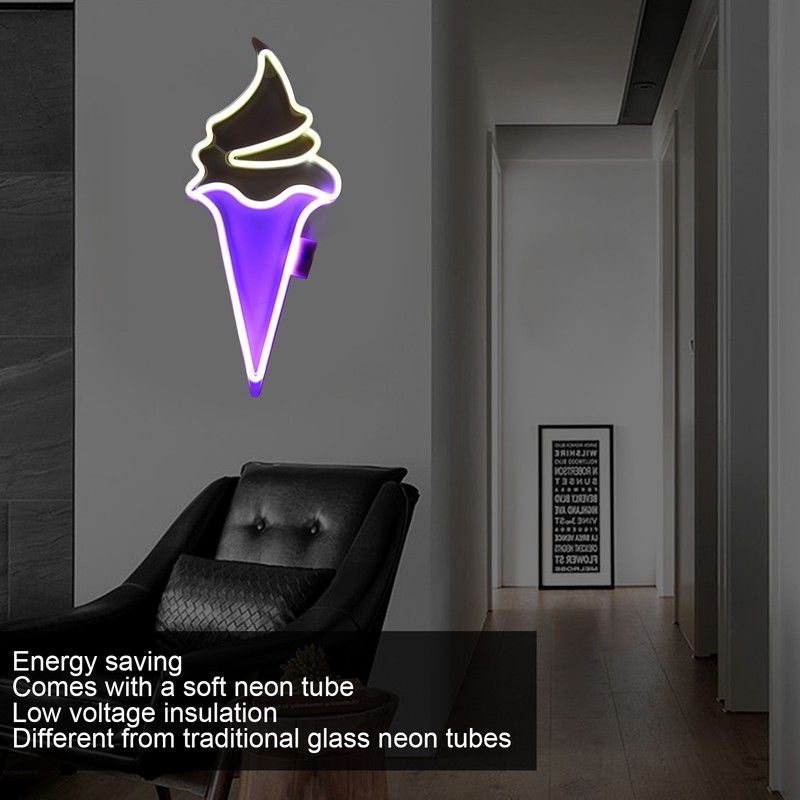 LED Neon Light Ice Cream Waterproof Battery USB Powered Hangable
