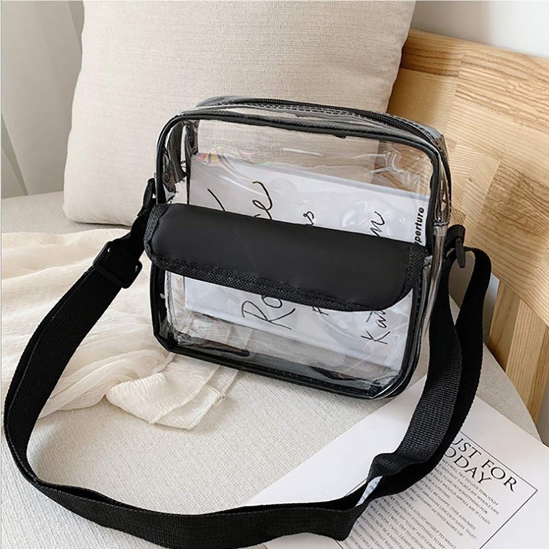 Enkrio Clear Bag, Transparent Bag, Crossbody Bag, Lightweight, PVC Material,