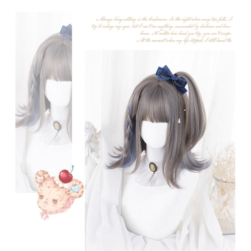 Eileen Gray Blue Wig, Natural Fluffy Feel, Women’s Wig, Straight,