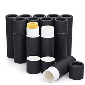 Furnido- 12 tubos de bálsamo labial de cartón de 0,3 oz, estilo push-up, tubo de lápiz labial de papel Kraft vacío, biodegradable