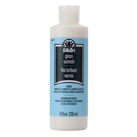 FolkArt Acrylic Paint Finishes, 8 fl oz Premium Gloss Varnish, Perfect for Easy to Apply DIY Arts and Crafts, 49906, White