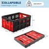 Collapsible Milk Crate, 14.5 Gallon Stackable Heavy Duty Plastic Storage