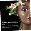 WOONEKY Elegant Women Bridal Rose Flower Veil Wreath Headband Wedding