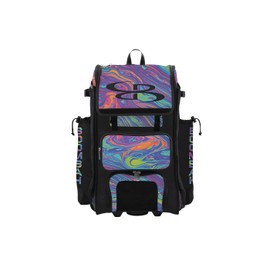 Boombah Rolling Catchers Superpack Baseball/Softball Gear Bag - 23-1/2" x 13-1/2" x 9-1/2" - Lava 2 Multi - Telescopic Handle - Holds 4 Bats - Wheeled Version