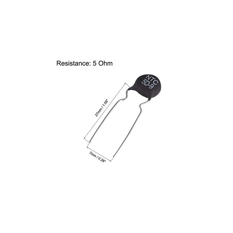 uxcell NTC Thermistor Resistors 5D-9 3A 5 Ohm Inrush Current