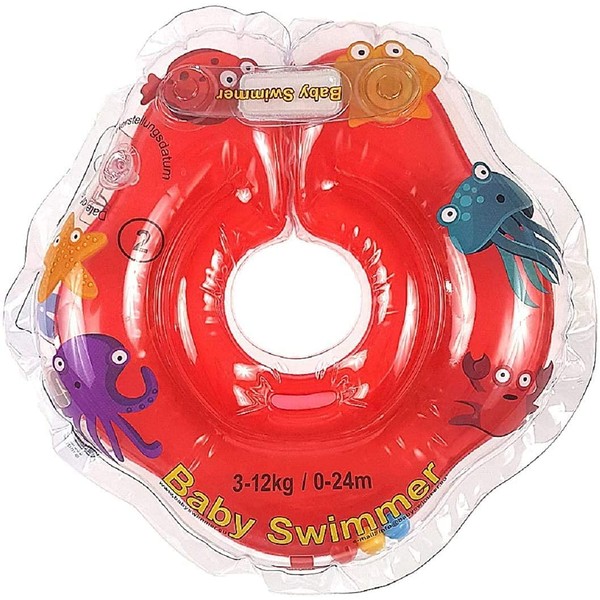 Baby Schwimmer Tüv GS - Giubbotto ad anello, taglia 3 – 12 kg (0 – 24 mesi) – Aiuto per il nuoto per neonati e nuotatori in rosso
