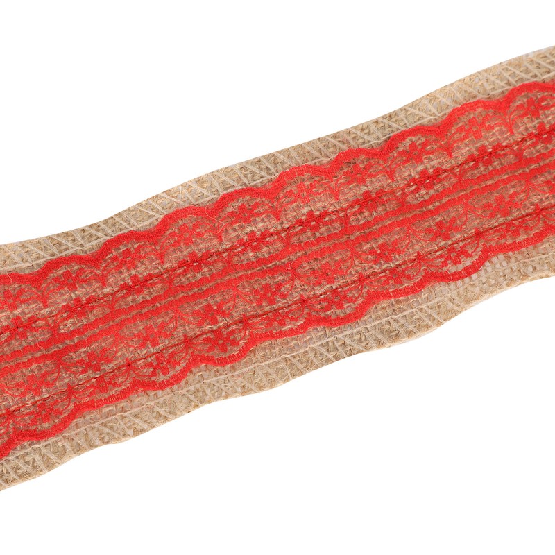 5Pcs Burlap Ribbon Lace Linen Roll Jute Belt DIY Hand