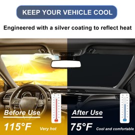 Windshield Sun Shade for 2018-2024 Toyota Camry Accessories Foldable Front Window Shade 310T Thickened Protect from Sun Rays & Heat Damage Fully Covered to Keep Car Cool