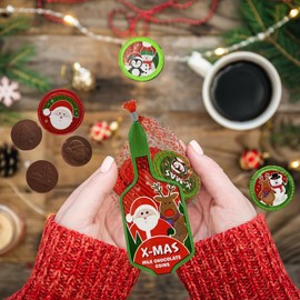 Fruidles Christmas X-Mas Milk Chocolate Snack in Mesh Bag Candy, Holiday Treats, Individually Wrapped, Kosher Certified Dairy, 1.5oz Mesh Bag (6-Pack)