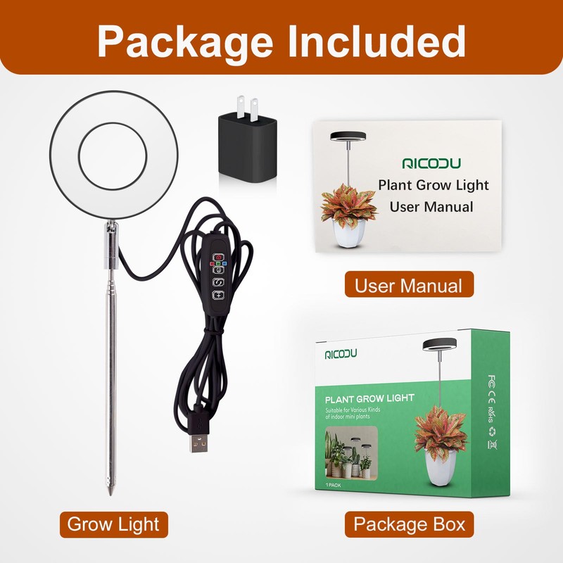 Grow Lights for Indoor Plants Small Potted - Full Spectrum,