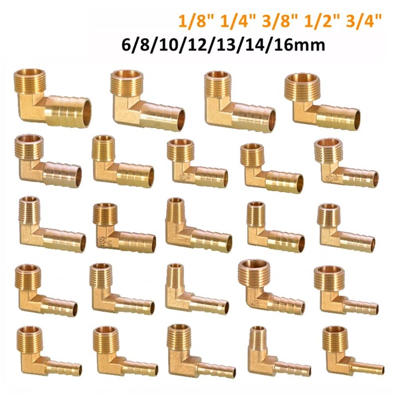 HATOOLHA® Brass Elbow 90 Degree Elbow Hose Fitting Adapter 1/2"