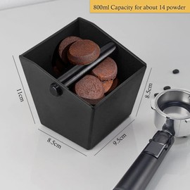 Knock Container for Portafilter, Espresso Knock Box Espresso for Coffee Grounds with Removable Noise-Absorbing Impact Bar, Coffee Grounds Tee Container for Coffee Accessories