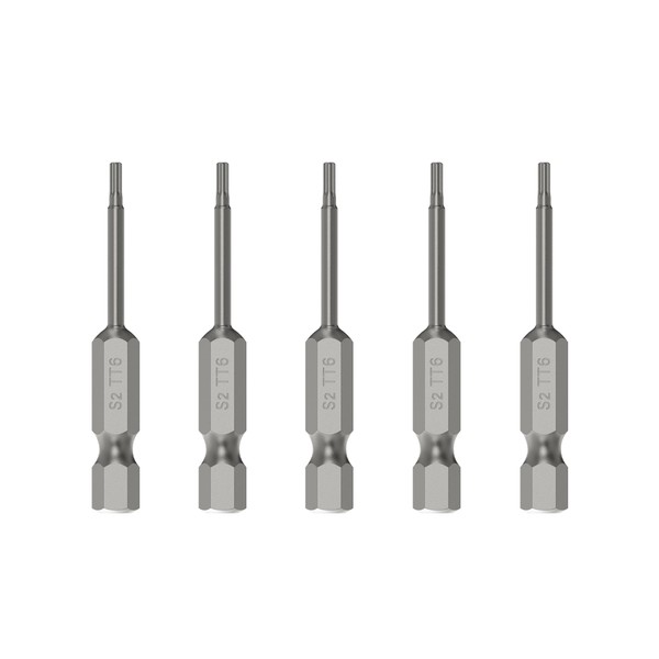 FOCMKEAS 5PCS T6 Magnetic Tamper Proof Torx Screwdriver Bits, 1/4